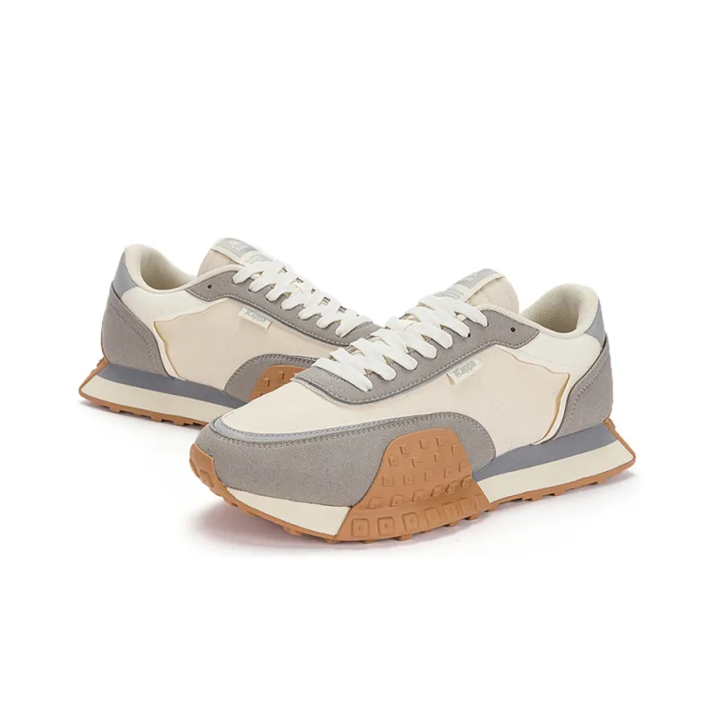Kappa Anti-Slip Wear-Resistant Low-Top Casual Running Shoes Unisex White Gray-3