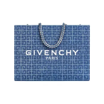 GIVENCHY Denim Tote Bag Shopping Bag Handbag Medium Size Women's Medium Blue