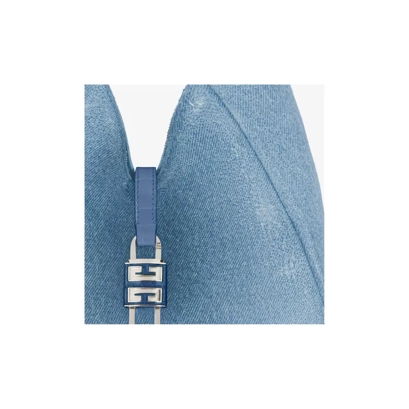 GIVENCHY Washable Denim Hobo Bag One Shoulder Handbags Medium Size Women's Medium Blue-4