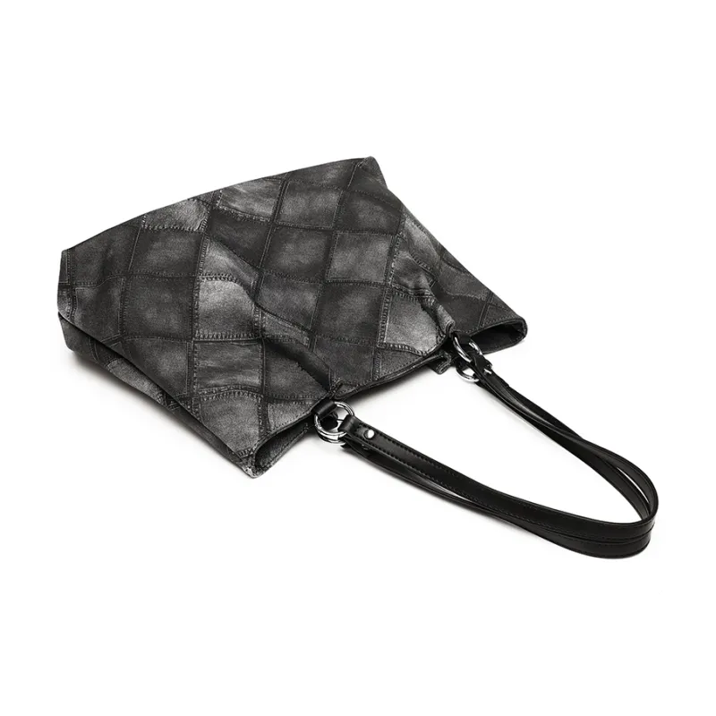 NOMK PU Chain Bag Tote Bag Shopping Bag Commuter Bag Handbag Shoulder Bag Regular Women's Black/Blue/Pink-5