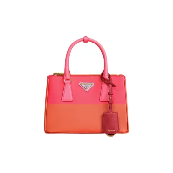 PRADA Galleria Killer Bag Leather Shoulder Bag Crossbody Bag Handbag Small Size Women's Copper/Strawberry