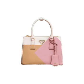 PRADA Galleria Killer Bag Leather Shoulder Bag Crossbody Bag Handbag Small Size Women's Corn Yellow/Petal Pink