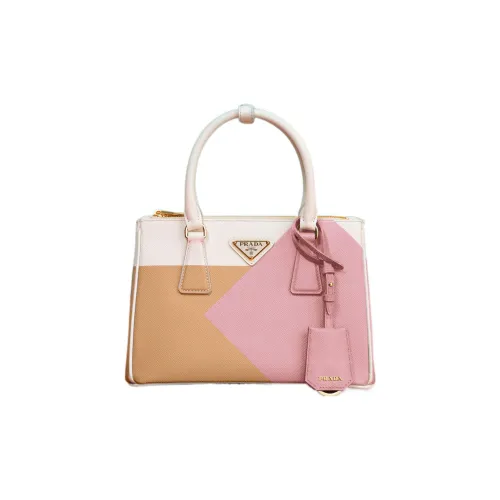 PRADA Galleria Killer Bag Leather Shoulder Bag Crossbody Bag Handbag Small Size Women's Corn Yellow/Petal Pink