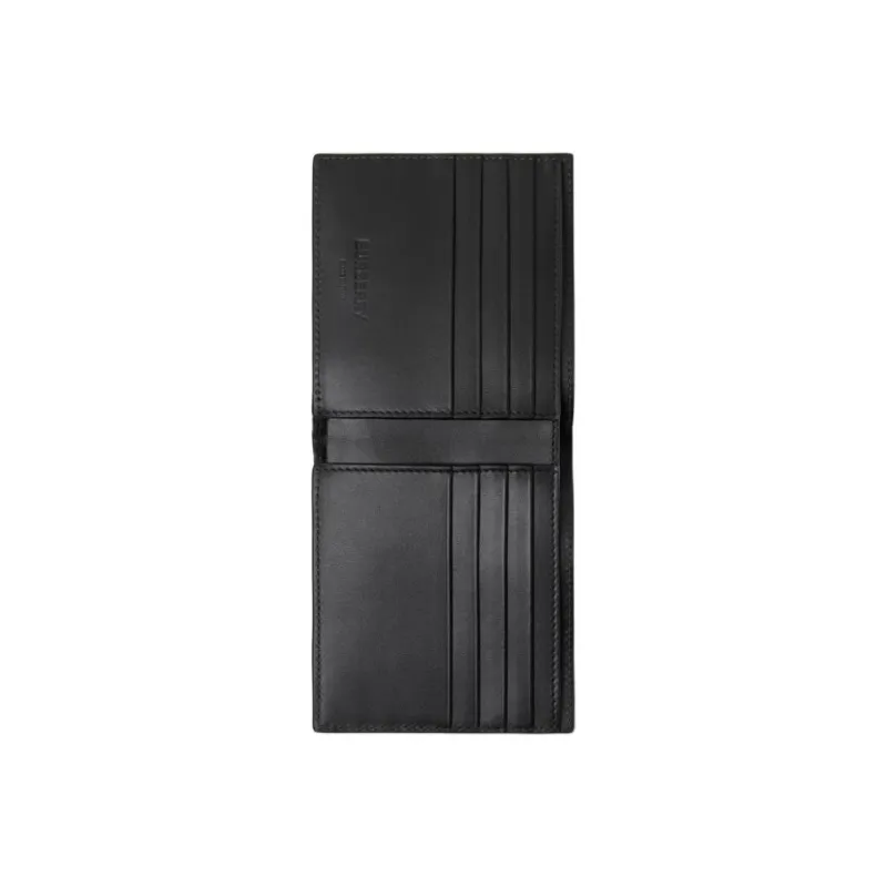 Burberry Grain Calfskin Wallet Men's Black-3