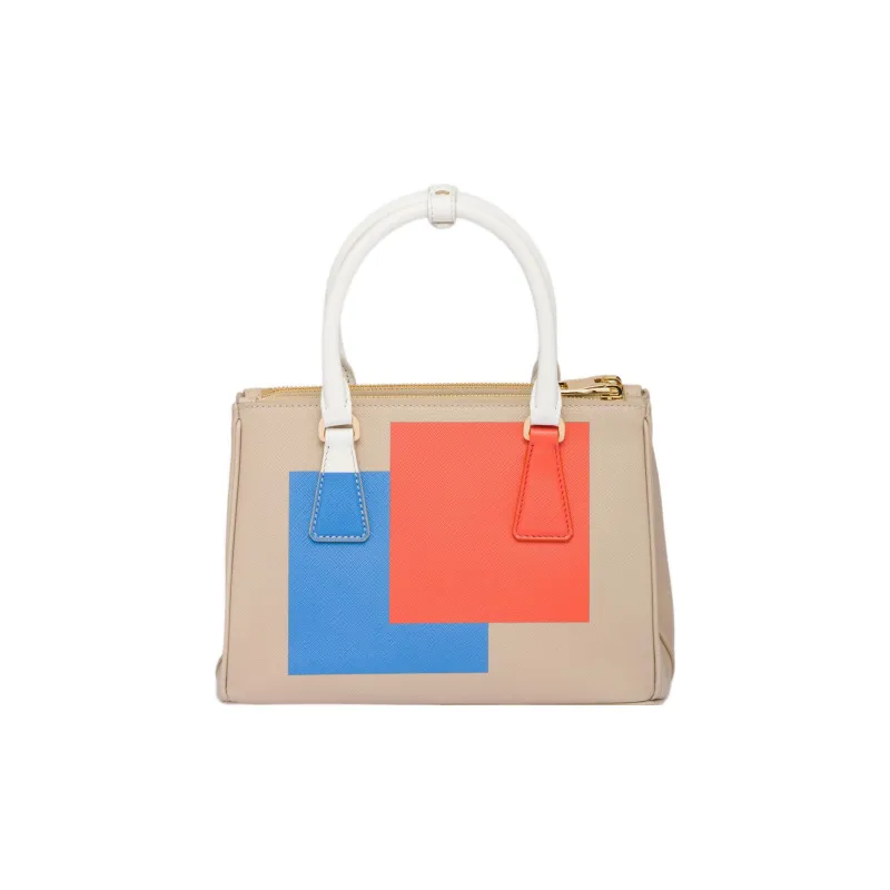 PRADA Galleria Killer Bag Leather Shoulder Bag Crossbody Bag Handbag Small Size Women's Desert Yellow/Orange-1