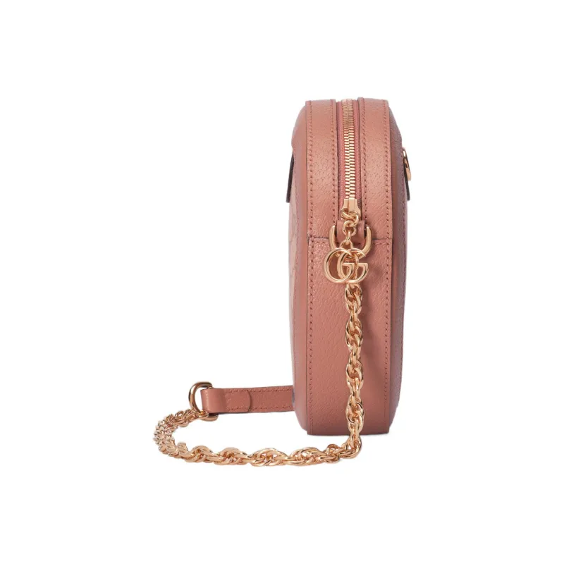 GUCCI Ophidia Canvas With Leather Round Bag, Crossbody Bag, Shoulder Bag Mini Women's Pink-3