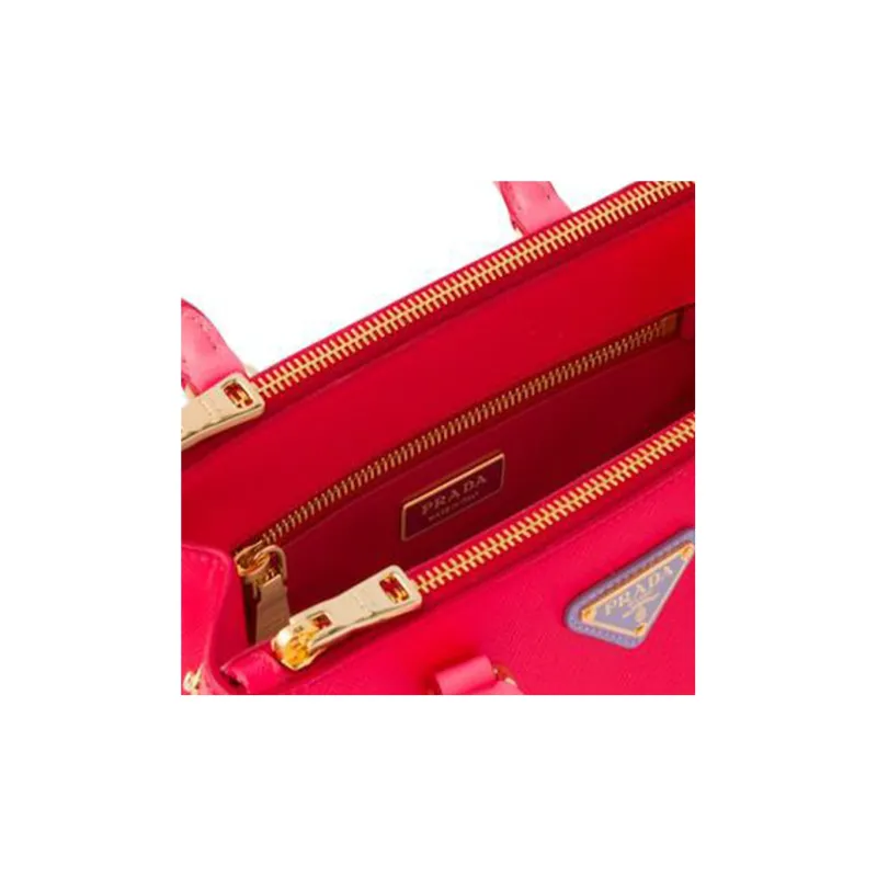 PRADA Galleria Killer Bag Leather Shoulder Bag Crossbody Bag Handbag Small Size Women's Copper/Strawberry-5