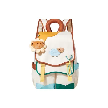 Miffy Oxford College Backpack Large Size Women's Khaki/Blue-Pink