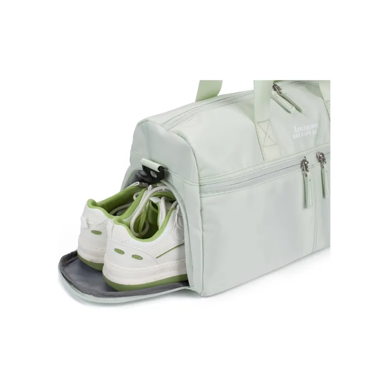 LOVERPUSS Polyester Travel Bag Crossbody Bag Gym Bag Unisex Green/Pink-4