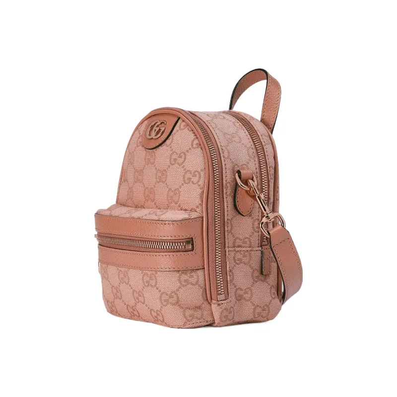 GUCCI Ophidia Canvas With Leather Backpack Mini Women's Pink-1