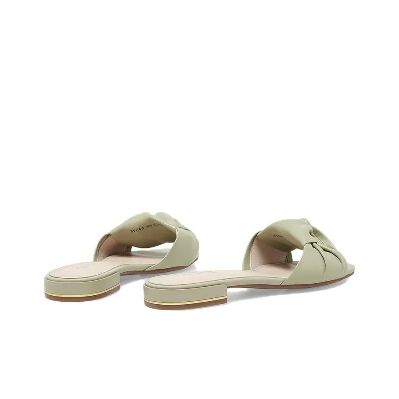 BATA Slide Slippers Women's Ecru/Yellow/Green-12