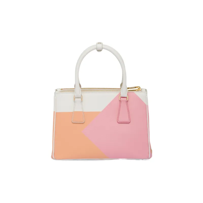 PRADA Galleria Killer Bag Leather Shoulder Bag Crossbody Bag Handbag Small Size Women's Corn Yellow/Petal Pink-2