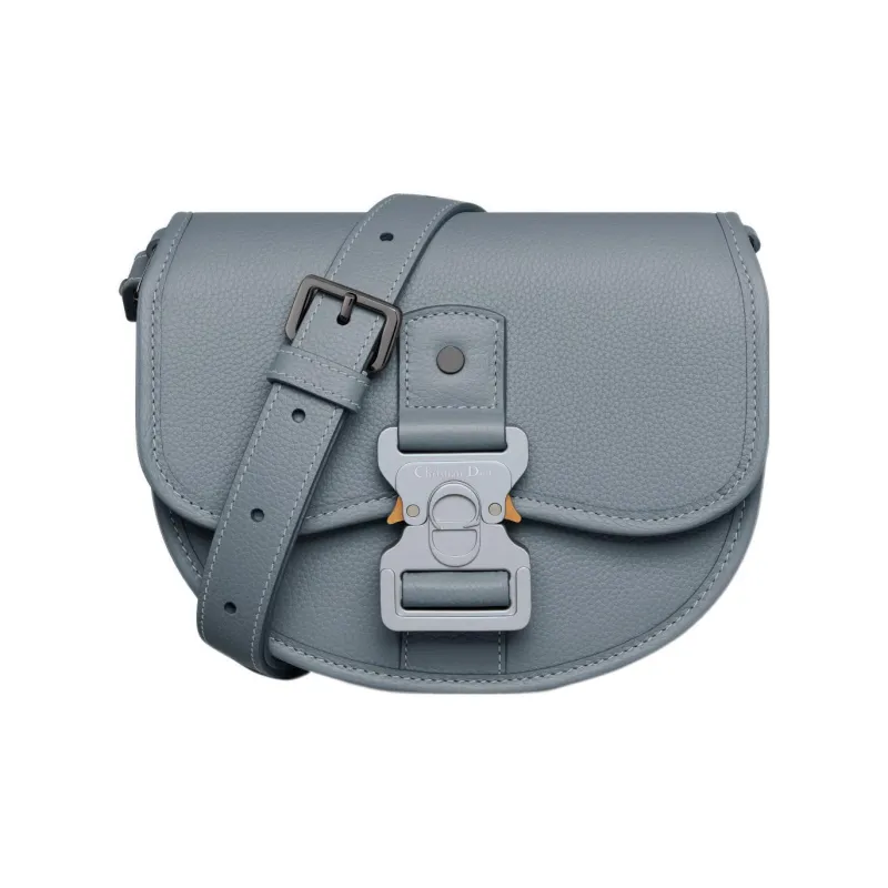 DIOR Grained Calfskin Messenger Bag Shoulder Bag Crossbody Bag Mini Men's Blue-0