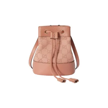 GUCCI Ophidia Canvas With Leather Bucket Bags Crossbody Bag Shoulder Bag Women's Pink