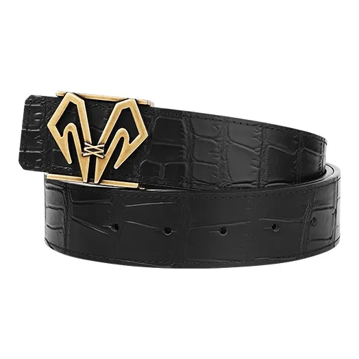 BABAMA Crocodile Pattern, Smooth Buckle Leather Belts Men's 3.5CM-9