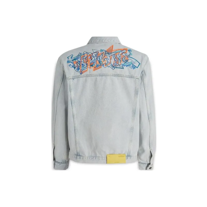 OFF WHITE Denim Jacket Men's Light Blue-1