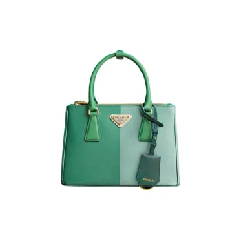 PRADA Galleria Killer Bag Leather Shoulder Bag Crossbody Bag Handbag Small Size Women's Teal/Green Jade Color