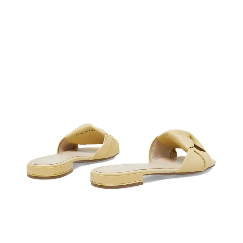 BATA Slide Slippers Women's Ecru/Yellow/Green-7