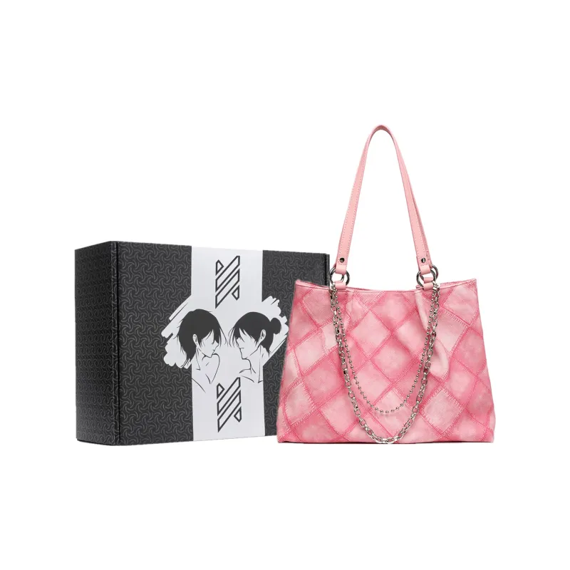 NOMK PU Chain Bag Tote Bag Shopping Bag Commuter Bag Handbag Shoulder Bag Regular Women's Black/Blue/Pink-13