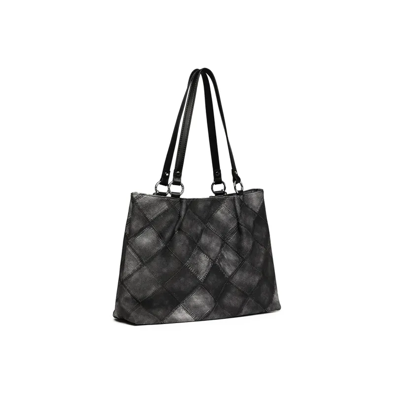 NOMK PU Chain Bag Tote Bag Shopping Bag Commuter Bag Handbag Shoulder Bag Regular Women's Black/Blue/Pink-4