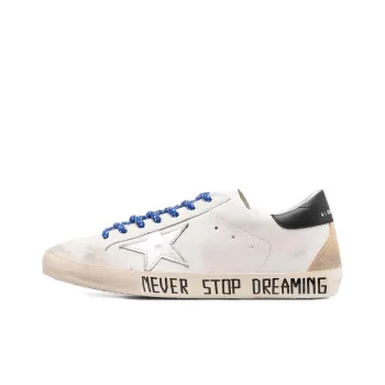 Golden Goose Super Star Never Stop Dreaming White Black Silver tone