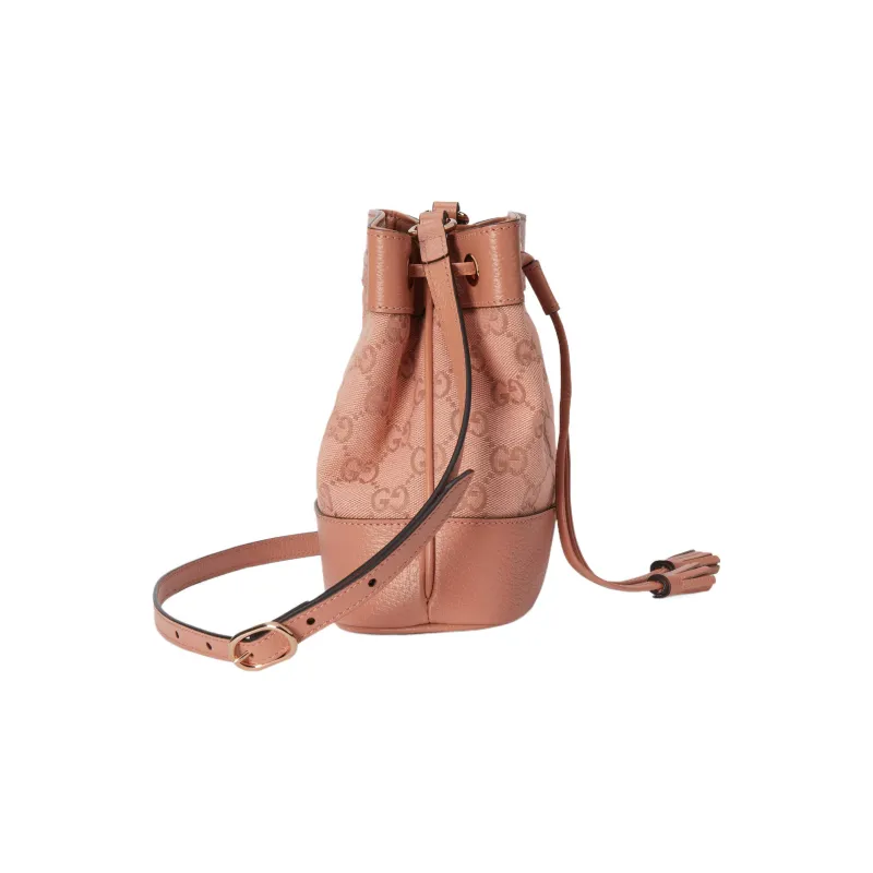 GUCCI Ophidia Canvas With Leather Bucket Bags Crossbody Bag Shoulder Bag Women's Pink-2