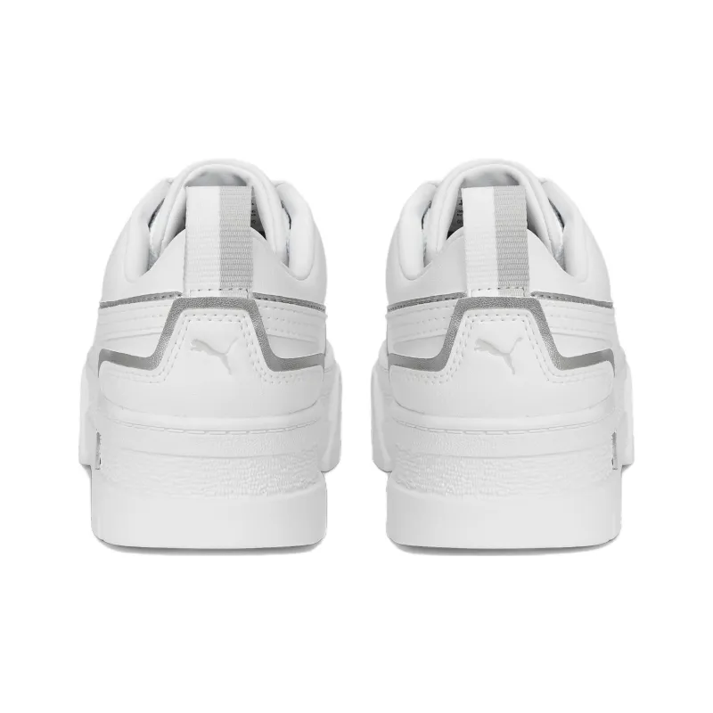 PUMA Mayze Ut Anti-Slip Wear-Resistant Low-Top Skateboard Shoes Women's White Silver-4