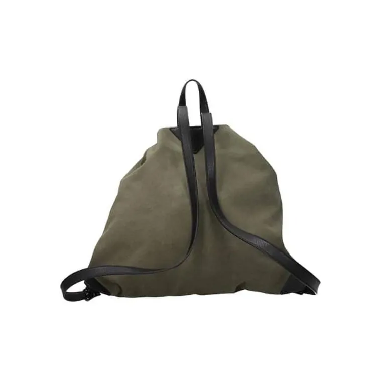 Valentino Leather With Fabric Backpack Regular Men's Army Green-2
