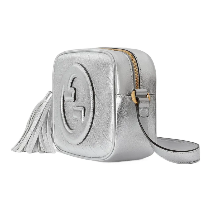GUCCI Blondie Leather Crossbody Bag Shoulder Bag Women's Silver-1