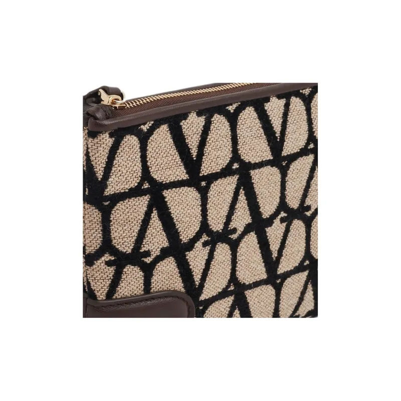 Valentino Fabric With Leather Clutch Regular Women's Beige-2