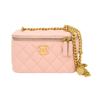 CHANEL Sheepskin One Shoulder Crossbody Bag, Shoulder Bag Medium Size Women's Pink