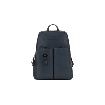 PIQUADRO Leather Backpack Regular Unisex Blue