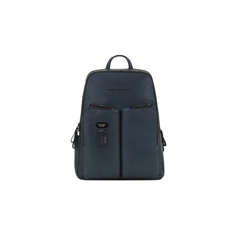 PIQUADRO Leather Backpack Regular Unisex Blue-0