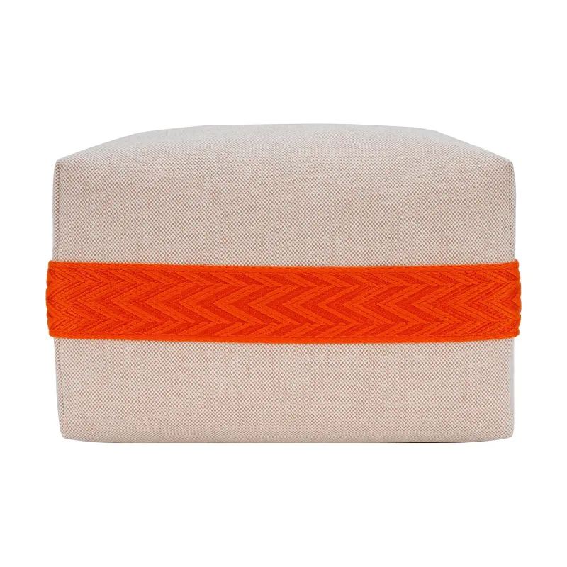 HERMES Bride a Brac Cotton Storage Bag, Toiletry Bag Large Size Unisex Beige-5