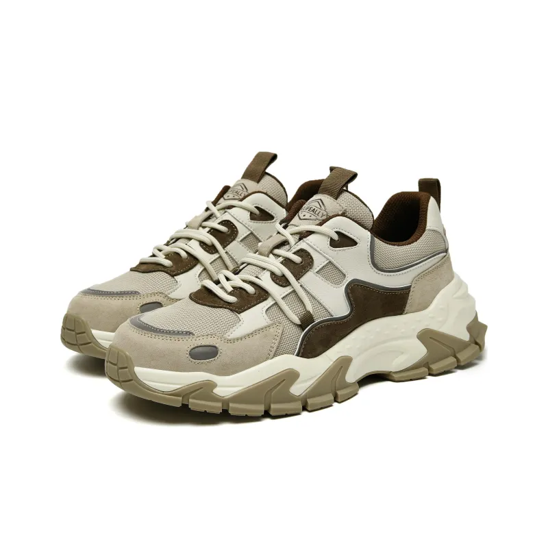 HLA Chunky Sneakers Men Low Top Gray/Sand-8
