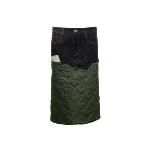 ANDERSSON BELL Denim Long Skirts Women's Olive Green