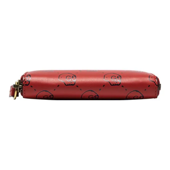 GUCCI Leather Wallets Card Holders Men's Red-4