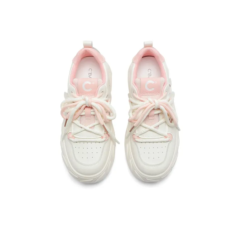 C°BANNER Platform Shoes Women's Beige Pink-3