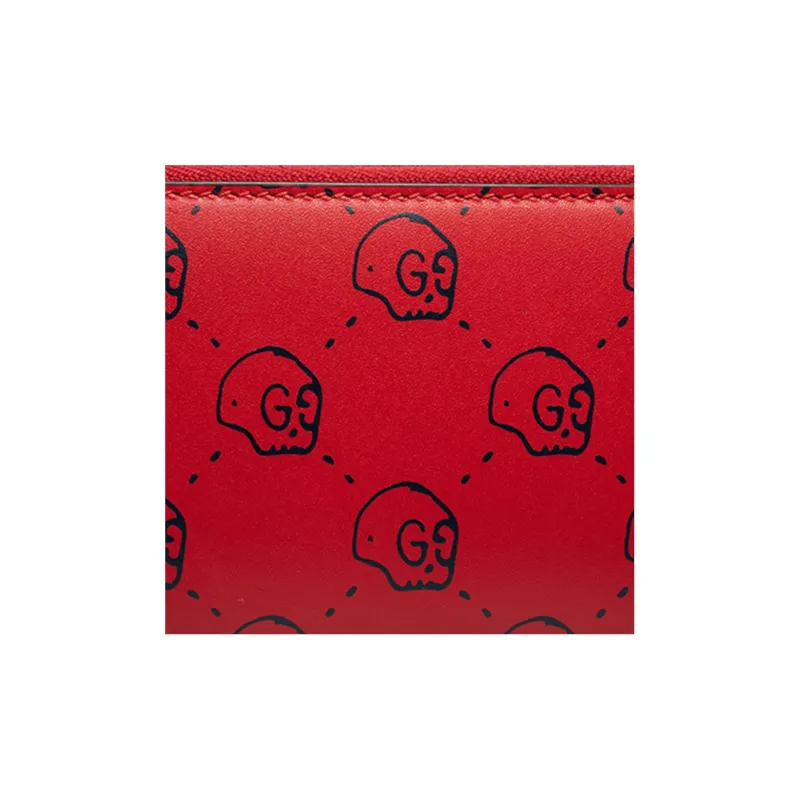 GUCCI Leather Wallets Card Holders Men's Red-5
