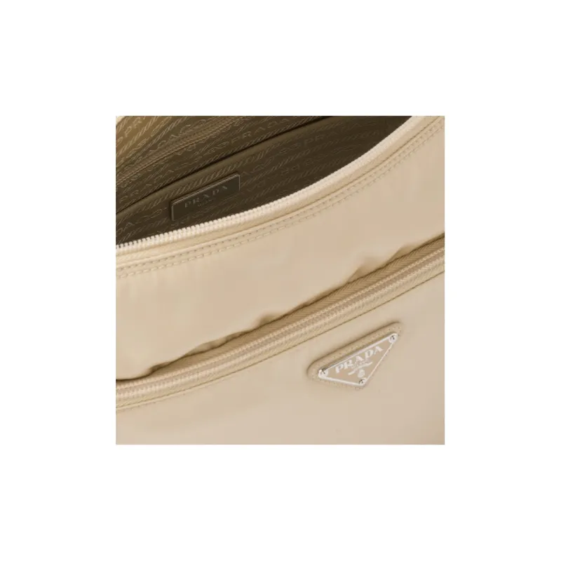 PRADA Recycled Nylon Crossbody Bag Shoulder Bag Women's Beige-4