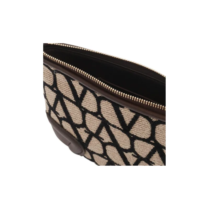 Valentino Fabric With Leather Clutch Regular Women's Beige-3