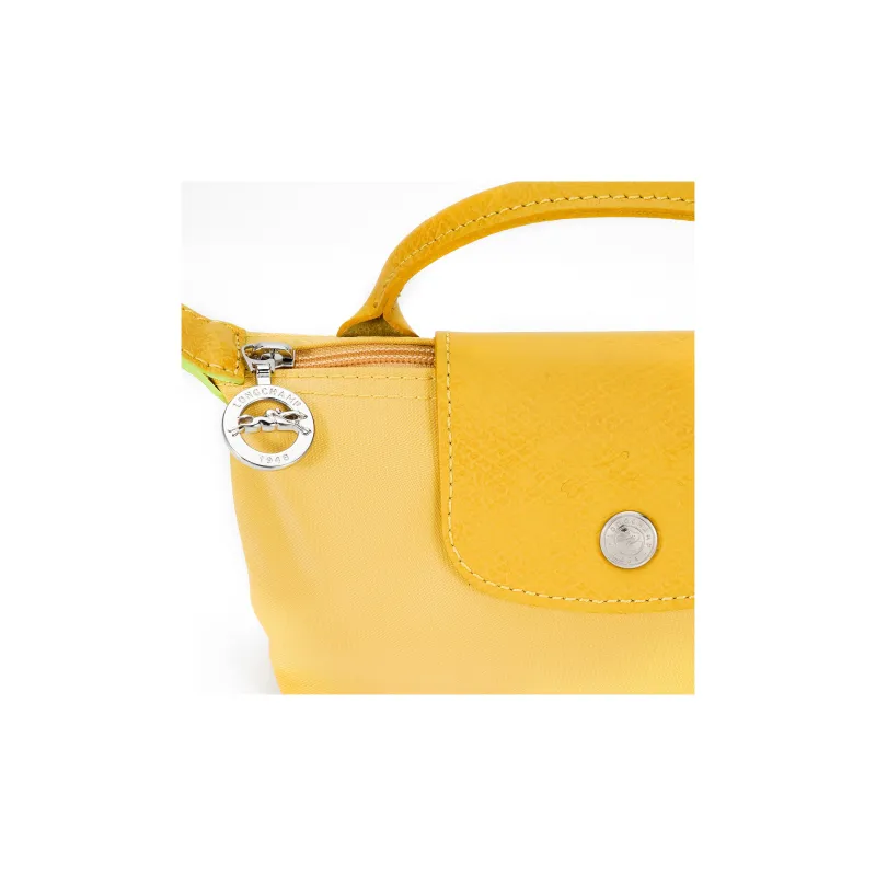 LONGCHAMP Le Pliage Green Eco Friendly Canvas Handbag Trumpets Women's Yellow-4