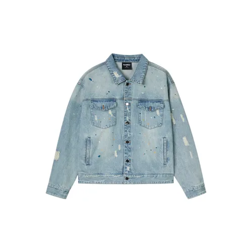 Slamble Denim Jackets Unisex Washed Blue