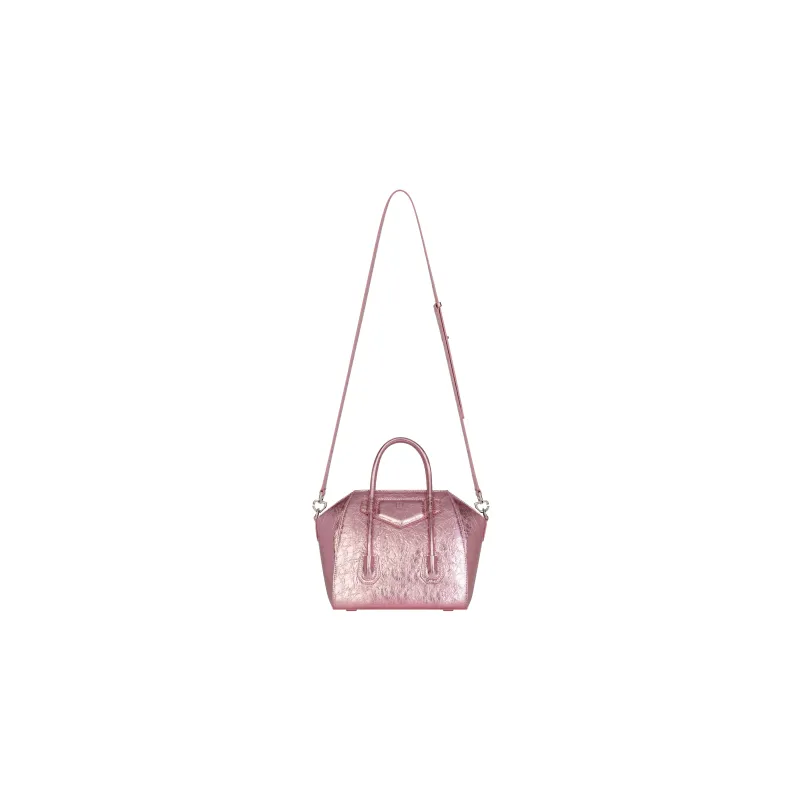 GIVENCHY Antigona Lock Lambskin Shoulder Bag Crossbody Bag Handbag Mini Women's Pink-2