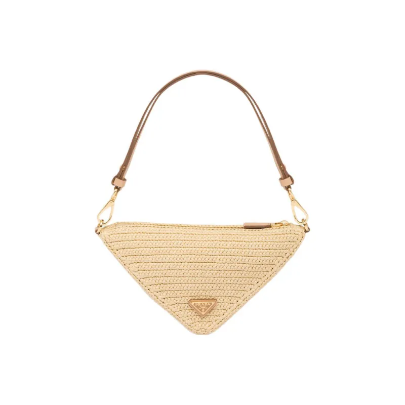 PRADA Straw And Wicker Straw Woven Shoulder Bag, Handbag, Shoulder Bag Mini Women's Neutral Color-1