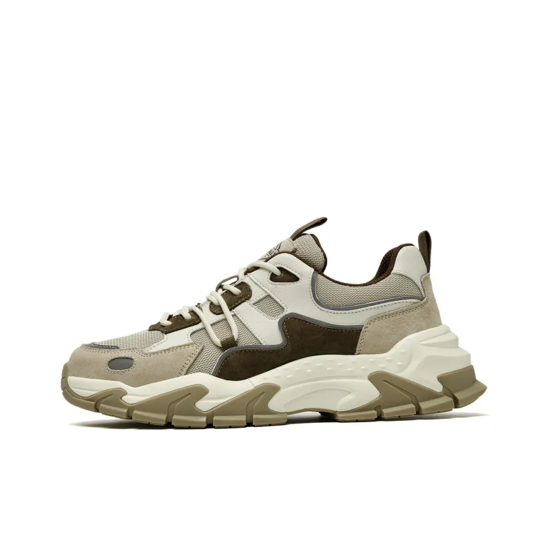 HLA Chunky Sneakers Men Low Top Gray/Sand-7