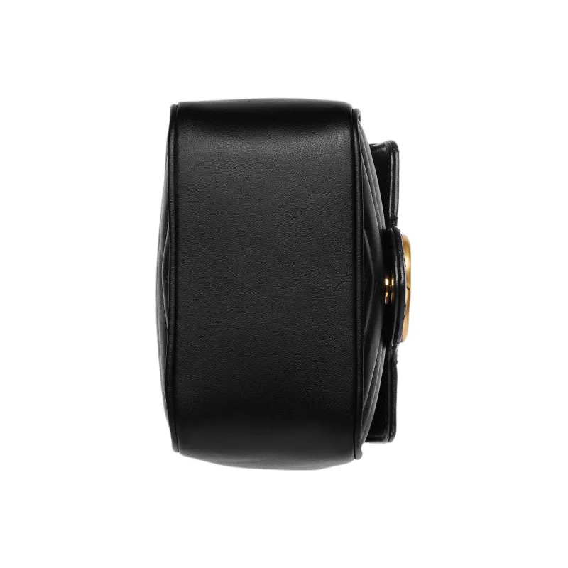 GUCCI Marmont Leather Bucket Bags Shoulder Bag Crossbody Bag Mini Women's Black-4