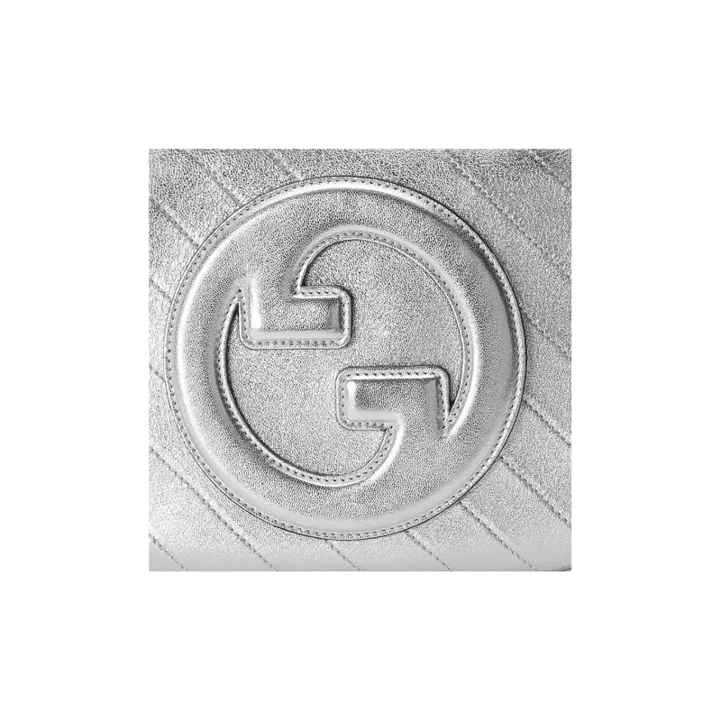 GUCCI Blondie Leather Crossbody Bag Shoulder Bag Women's Silver-7