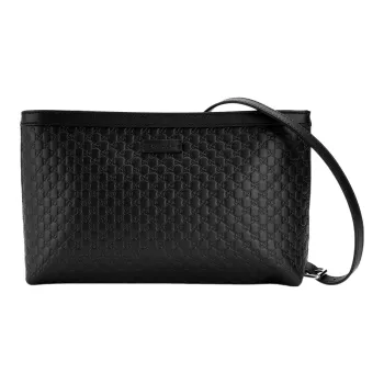 GUCCI Leather Messenger Bag, Shoulder Bag, Crossbody Bag Women's Black