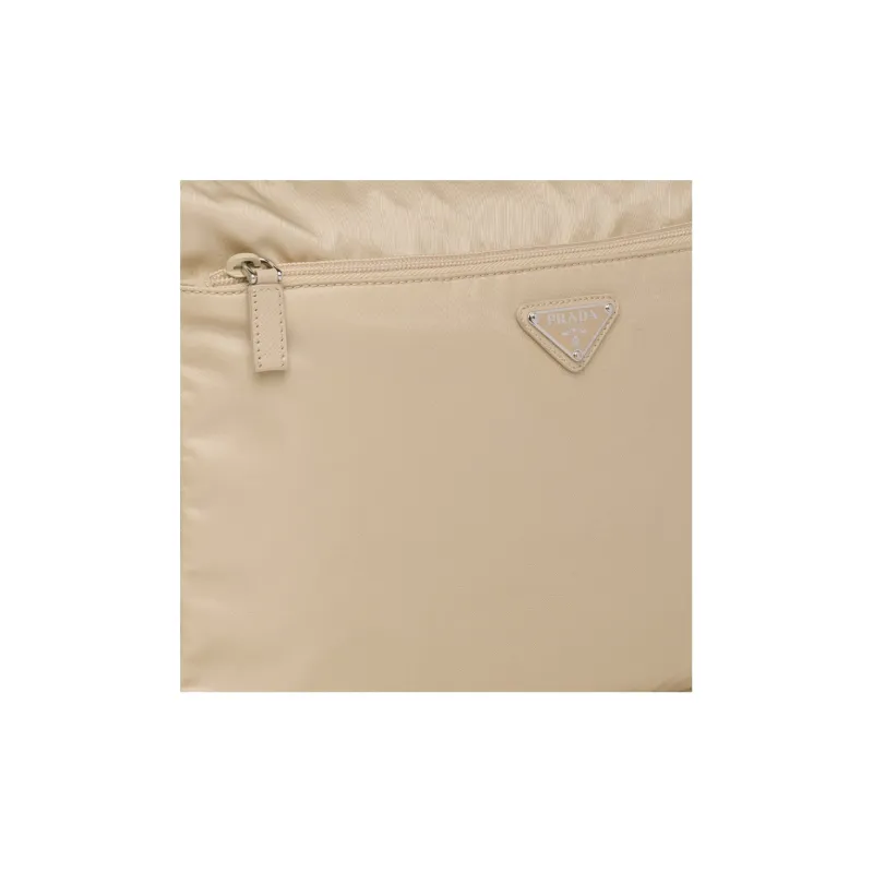 PRADA Recycled Nylon Crossbody Bag Shoulder Bag Women's Beige-3
